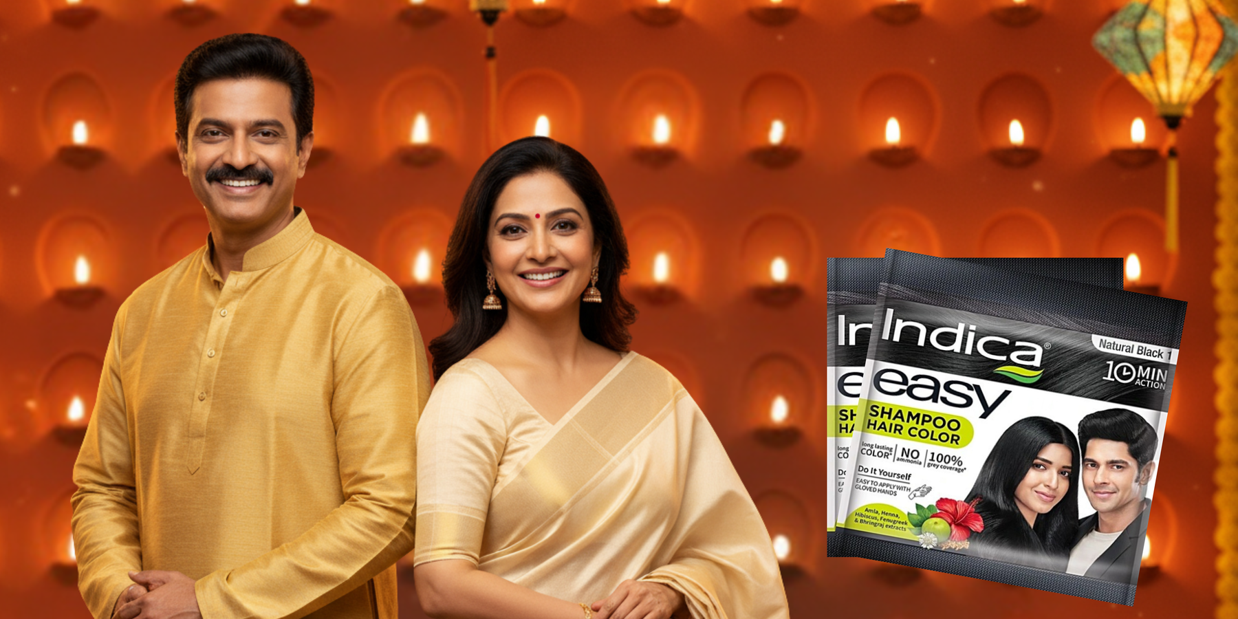 One Shampoo, Double Magic: Cover Greys and Add Festive Shine with Indica Easy Hair Colour