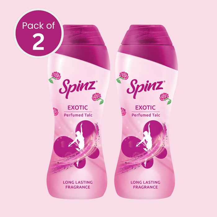 Spinz Exotic Body Talcum Powder for Women 50gm | Fragrant Talcum Powder for Women (Pack of 2)