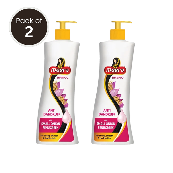 Meera Anti Dandruff Shampoo, 340 ml | With Goodness Of Small Onion and Fenugreek, Fights Dandruff For Men And Women, Paraben Free (Pack of 2)