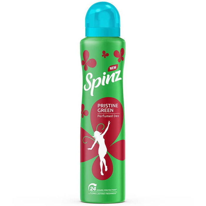 Spinz Pristine Green Perfumed Deo for Women, with International Fragrances for Long Lasting Freshness and 24 Hours Protection, 200ml