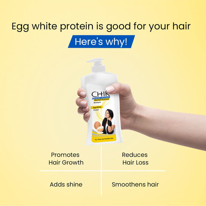 Chik Protein Solution Hairfall Prevent Shampoo, With Goodness of Egg White, For Thick And Healthier Hair, 650 ml