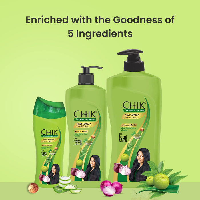 Chik Panchratan Herbal Solution Total Hair Care Shampoo, For Soft, Smooth & voluminous Hair, 650ml