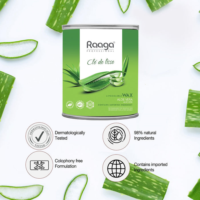 Raaga Professional Liposoluble Wax, Aloe Vera, 800ml
