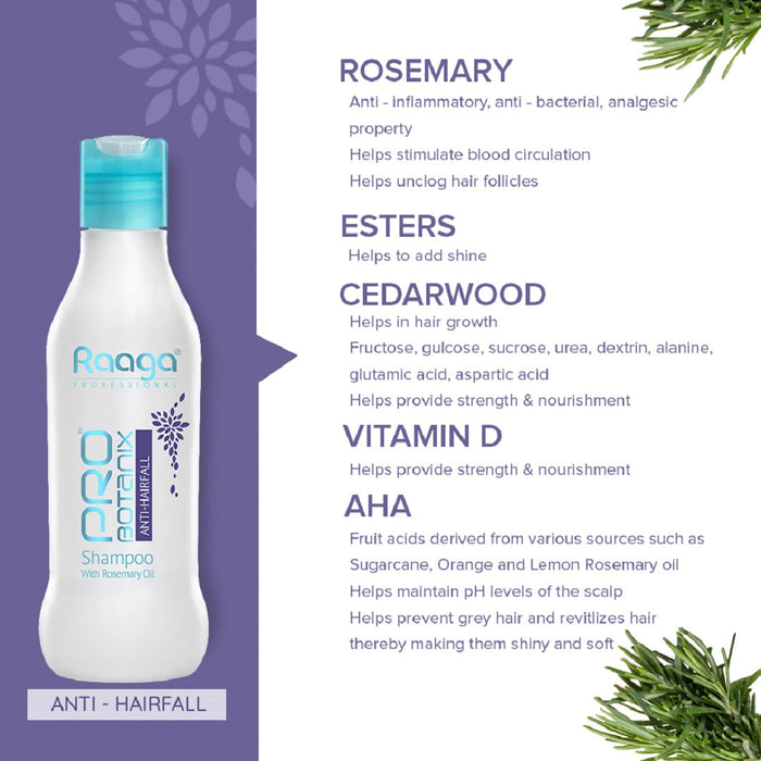 Raaga Professional Pro Botanix Anti-Hair Fall Shampoo, With Rosemary Oil, 200 ml