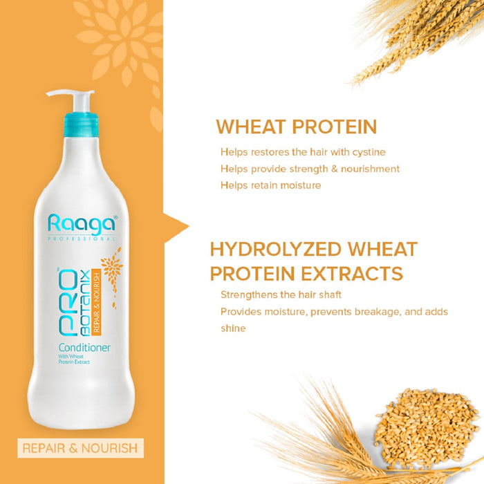 Raaga Professional Pro Botanix Repair and Nourish Conditioner, With Wheat Protein Extract, 1000ml