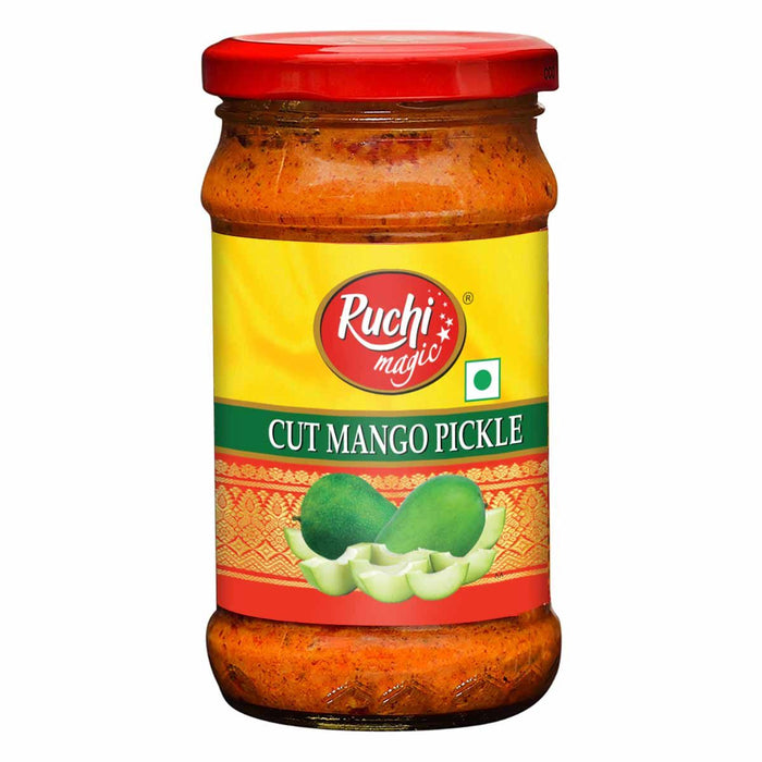 Ruchi Magic Cut Mango Pickle, 300g | Tangy & Spicy Flavor, Perfect with Rotis, Rice, and Snacks | Made with Farm-Fresh Mangoes