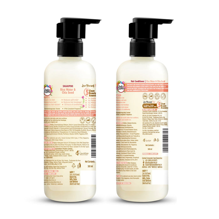 Rice Water and Chia Seeds Hair Care and Massage Combo- Shampoo + Conditioner + Hair Oil