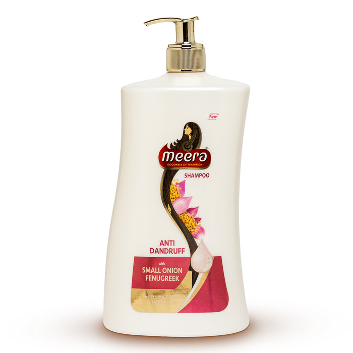 Meera Anti Dandruff Shampoo, 1L | With Goodness Of Small Onion and Fenugreek, Fights Dandruff For Men And Women, Paraben Free