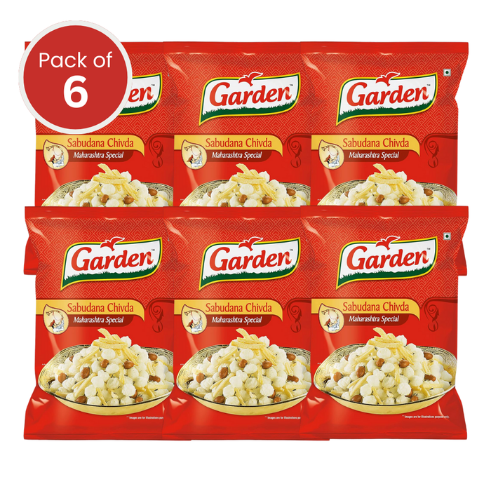 Garden Sabudana Chivda 140g – Light & Crunchy Fasting Snack (Pack of 6)