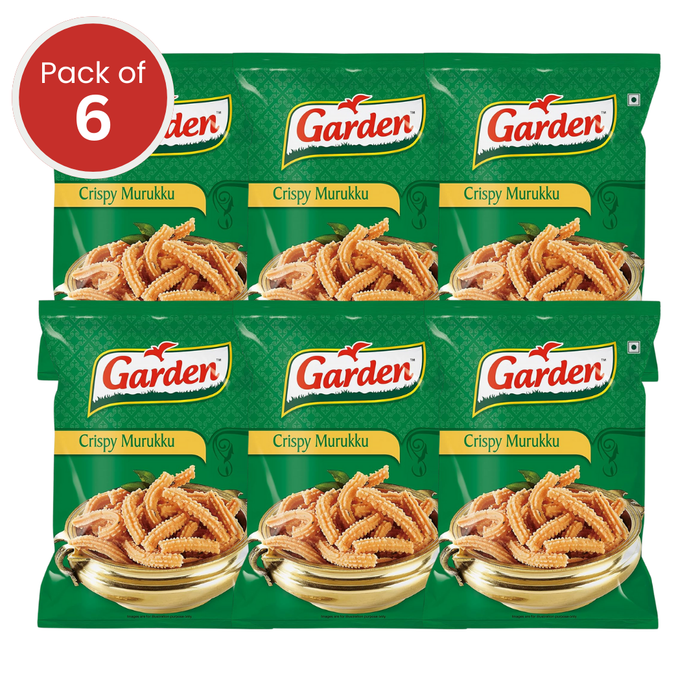 Garden Crispy Murukku 150g – Crunchy South Indian Snack, Anytime Anywhere (Pack of 6)