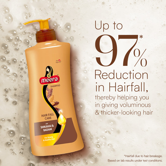 Meera Hairfall Care Shampoo, 650 ml | Goodness Of Badam & Shikakai, For Strong & Healthy Hair | For Men And Women, Paraben Free