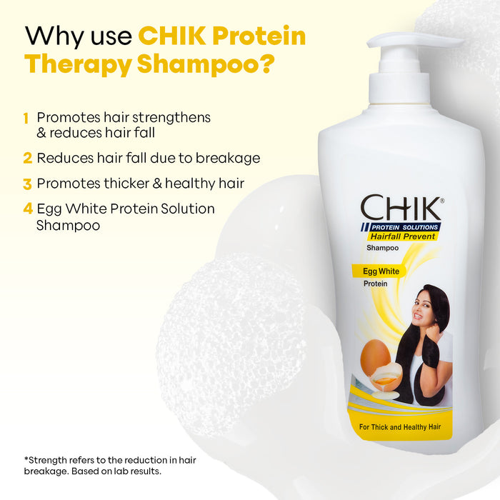 Chik Protein Solution Hairfall Prevent Shampoo, 650 ml | With Goodness Of Egg White, For Thick And Healthier Hair