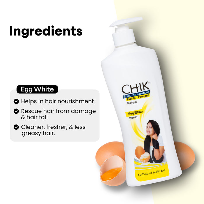 Chik Protein Solution Hairfall Prevent Shampoo, 340 ml | With Goodness Of Egg White, For Thick And Healthier Hair
