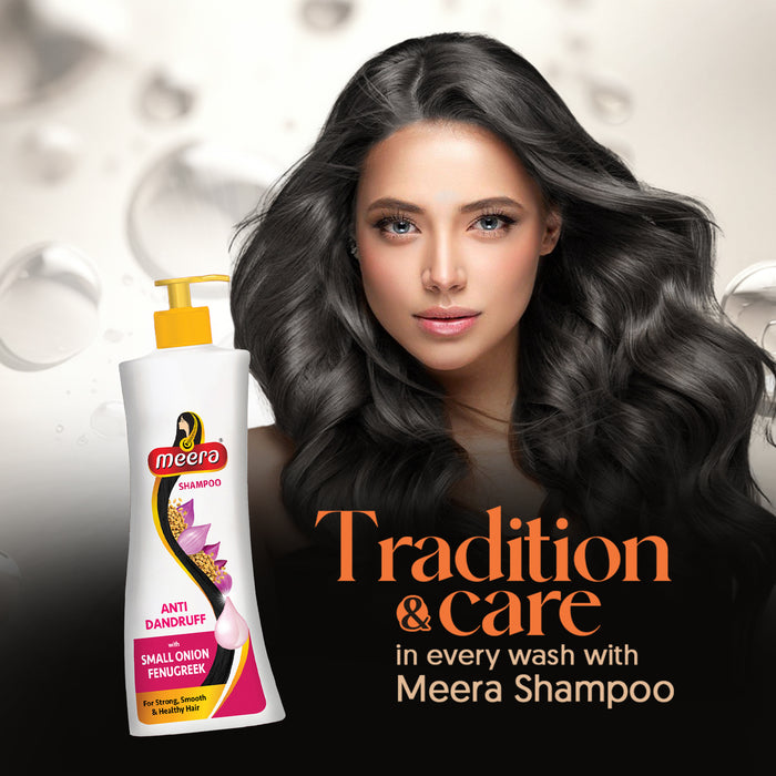 Meera Anti Dandruff Shampoo, 340 ml | With Goodness Of Small Onion and Fenugreek, Fights Dandruff For Men And Women, Paraben Free