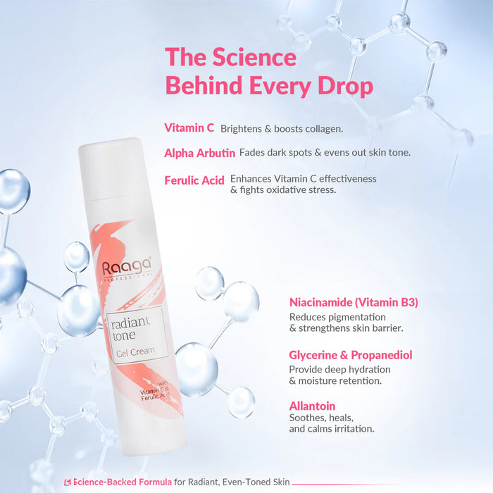 Radiant Tone Gel Cream | Lightweight & Brightening | The Key to Luminous Skin | 55 ml