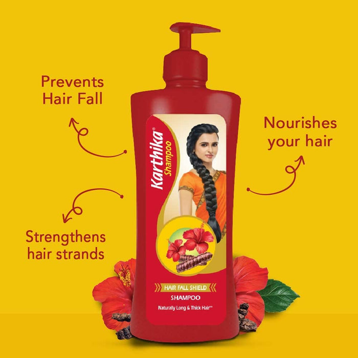 Karthika Hair Fall Shield Shampoo, 650 ml | With The Goodness Of Shikakai & Hibiscus, For Men & Women (Pack of 2)