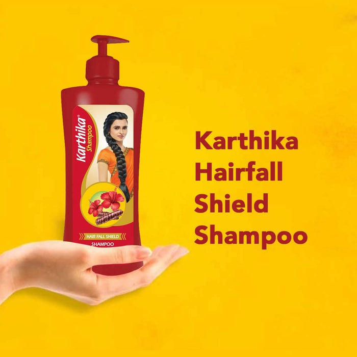 Karthika Hair Fall Shield Shampoo, 650 ml | With The Goodness Of Shikakai & Hibiscus, For Men & Women (Pack of 2)