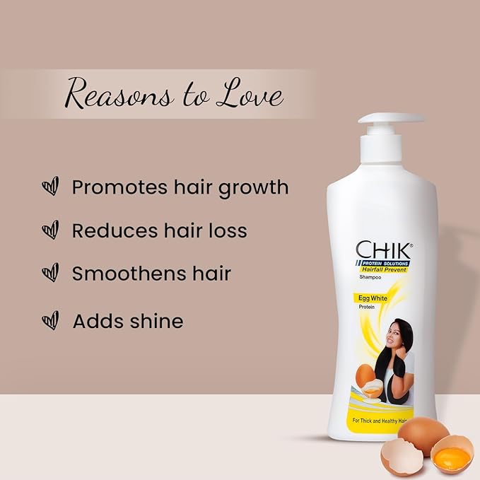 Chik Protein Solution Hairfall Prevent Shampoo, 650 ml | With Goodness Of Egg White, For Thick And Healthier Hair