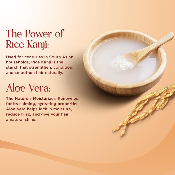 Meera Smooth & Shiny Shampoo with Rice Kanji & Aloe Vera, 650ml | Up to 72H Smoothness & Shine | For Men & Women