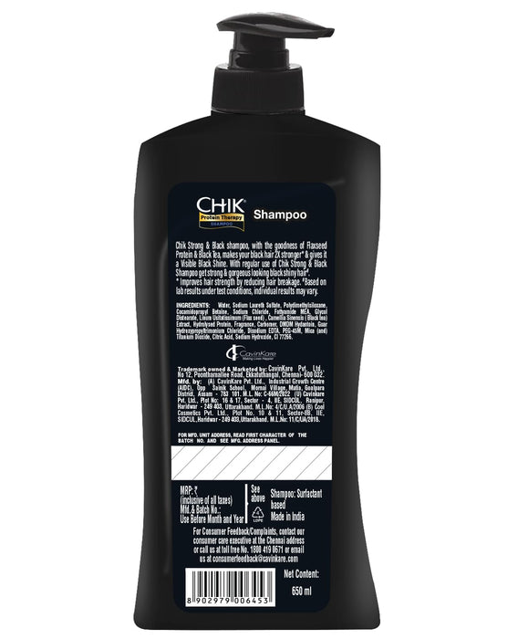 Chik Protein Therapy Thick and Glossy Shampoo | With the Goodness of Badam Protein, Bhringraj Oil, and Black Tea for Gorgeous, Shiny Hair 650 ml