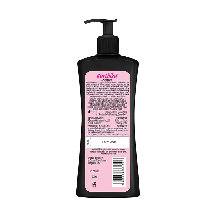 Karthika Black Shield Shampoo with Amla, Curry Leaves, and Bhringaraj | 650 ml