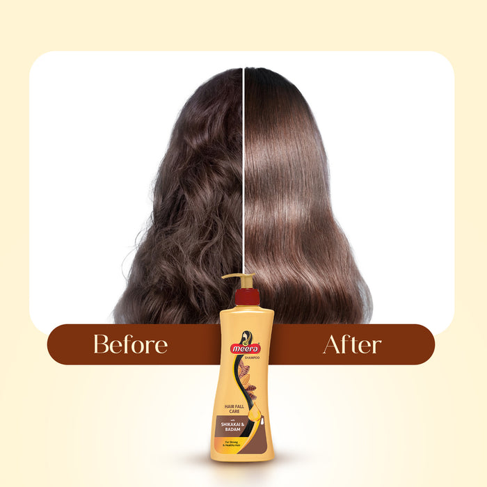 Meera Hairfall Care Shampoo, 340 ml | Goodness Of Badam & Shikakai, For Strong & Healthy Hair | For Men And Women, Paraben Free