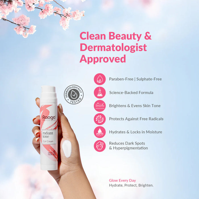 Radiant Tone Gel Cream | Lightweight & Brightening | The Key to Luminous Skin | 55 ml