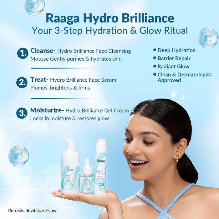 Hydro brilliance face cleansing mousse 3-step hydration & glow ritual 