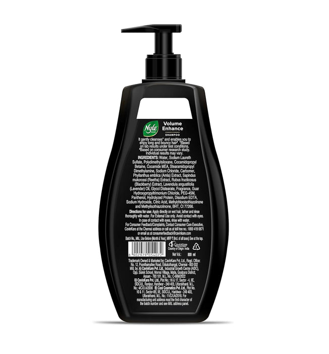 Nyle Naturals Volume Enhance Shampoo, 800 ml | For Voluminous Hair With Reetha, Blackberry & Amla | Gentle & Soft Shampoo For Men & Women (Pack of 2)