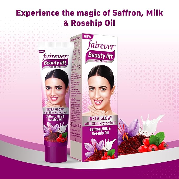 Fairever Beauty Lift Saffron, Milk & Rosehip Oil Face Cream, 50g