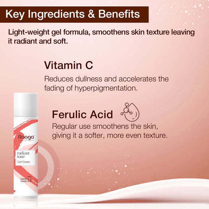 Radiant tone gel cream key ingredients & benefits 