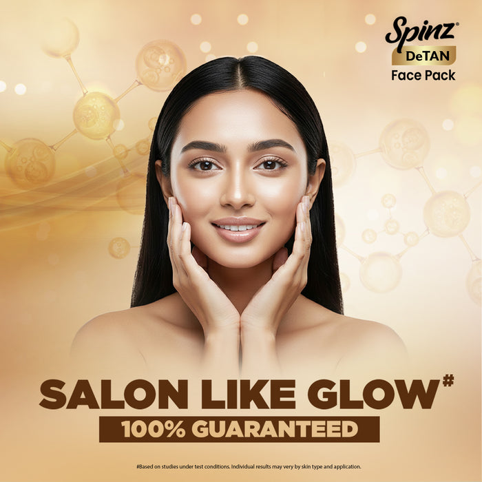 Spinz DeTan Face Pack | Tan Removal Cream with Besan, Honey & Kojic Acid | 72g | Pack of 6 (12g*6 pcs)