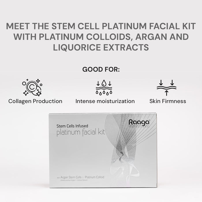 Raaga Professional 7 Step Platinum Facial Kit | 61 gm | For Radiant and Youthful Skin