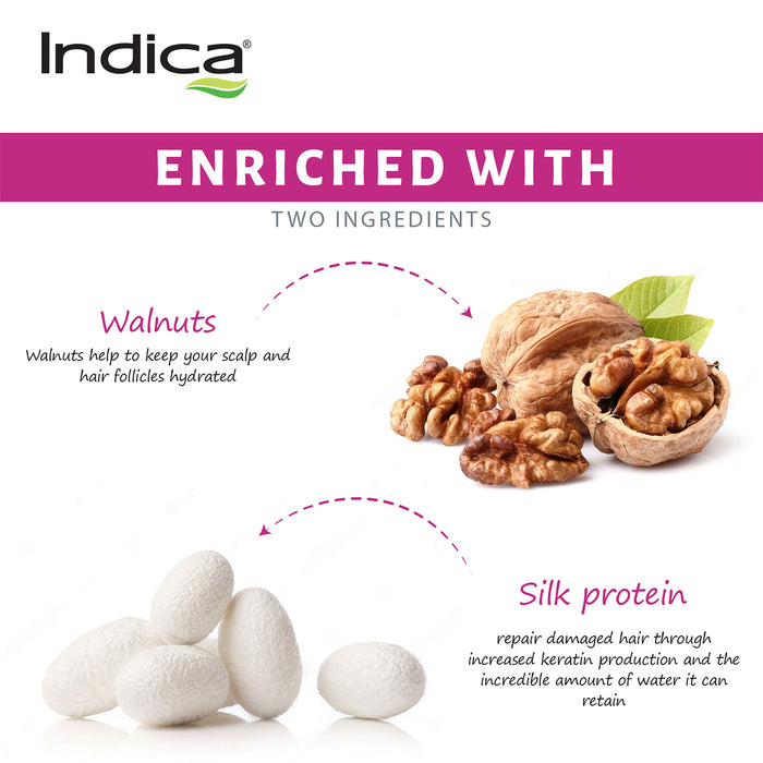 Indica Creme 10 Minutes Hair Color, Long Lasting Colour, 100% Ammonia Free with Walnut and Silk Proteins, (20g + 20ml) - Natural Black