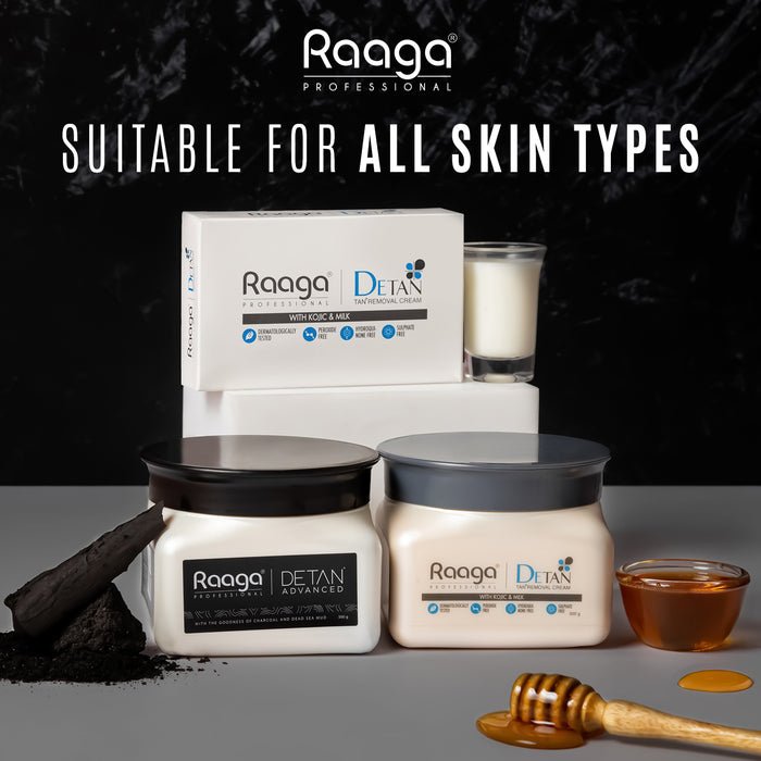 Raaga Professional De-Tan Pack | Tan Removal Cream with Kojic and Milk (500 gm)