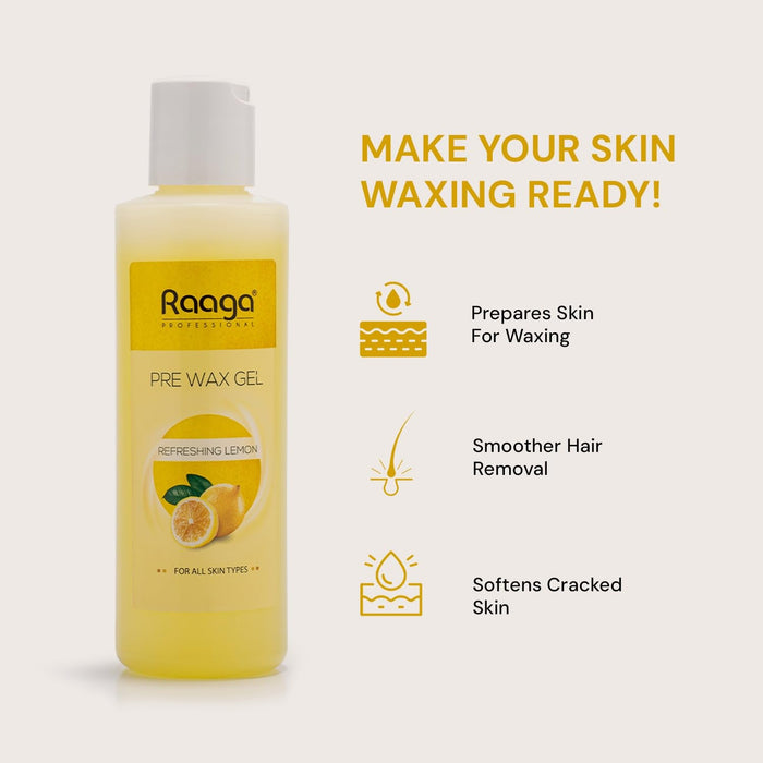 Raaga Professional Pre Wax Gel With Lemon, 250ml | Professional Wax gel with freshness of lemon.