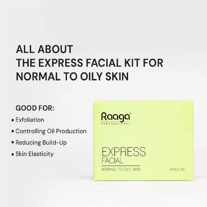 Raaga Professional Express Facial Kit revitalises and improves skin texture | Normal to Oily Skin, 35 g (Pack of 6)