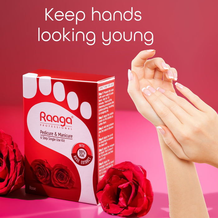 Raaga Professional Manicure Pedicure Rose, 63g | Rose Petals Infused Professional Manicure Pedicure cream