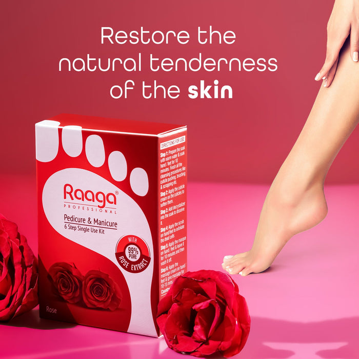 Raaga Professional Manicure Pedicure Rose, 63g | Rose Petals Infused Professional Manicure Pedicure cream