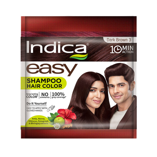 Indica easy shampoo hair color dark brown 3