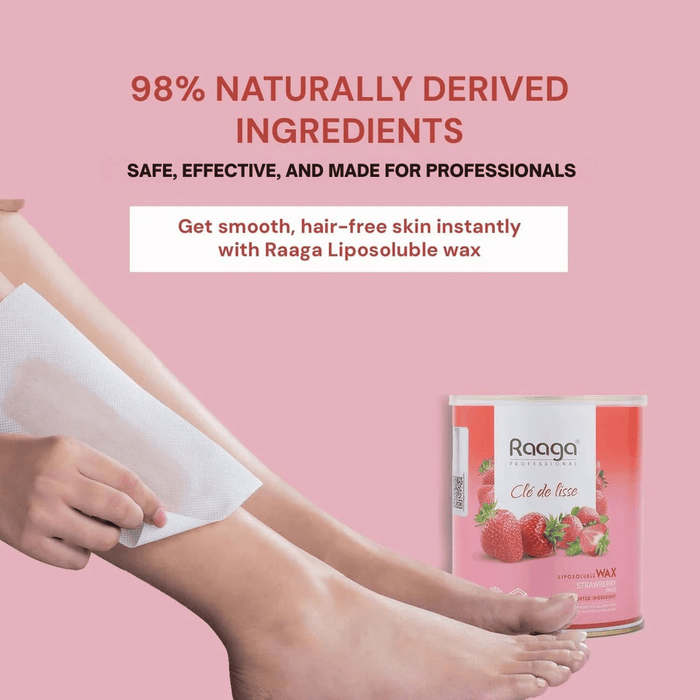 Raaga Professional Strawberry Liposoluble Wax for Body, 800ml | Nourishing & Colophony-Free Formula