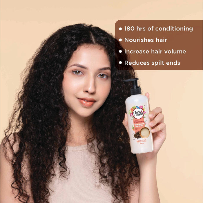 Rice Water and Chia Seeds Hair Care and Massage Combo- Shampoo + Conditioner + Hair Oil