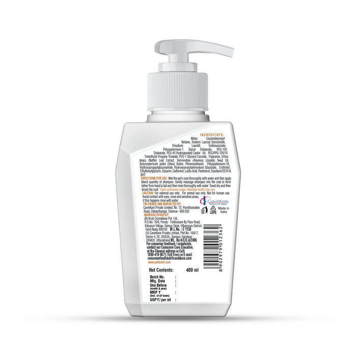 Petterati Shed Control Shampoo | Dog Hairfall Shampoo | Reduces Excessive Shedding for Dogs | 400ml