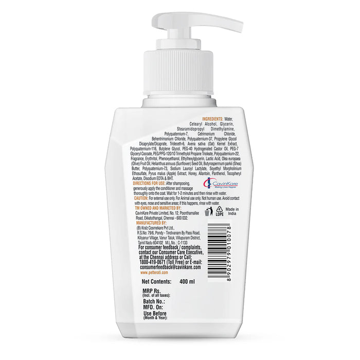 Petterati Nourishing & Detangling Dog Conditioner (400 ML) | Nourishing & Detangling Formula for Soft Coats | For Long-Haired and Thick-Coated Breeds