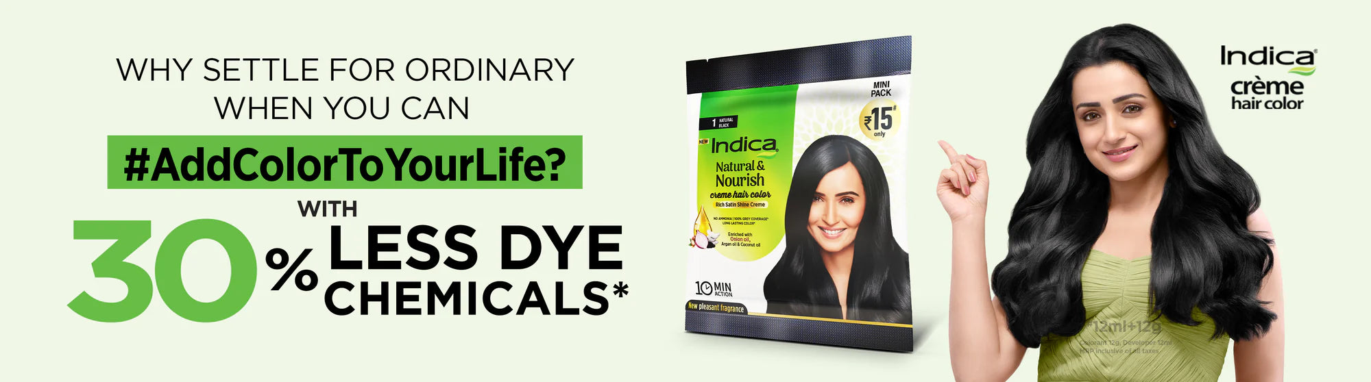 Indica Crème hair colour for fast-acting, ammonia-free grey coverage and vibrant colour results