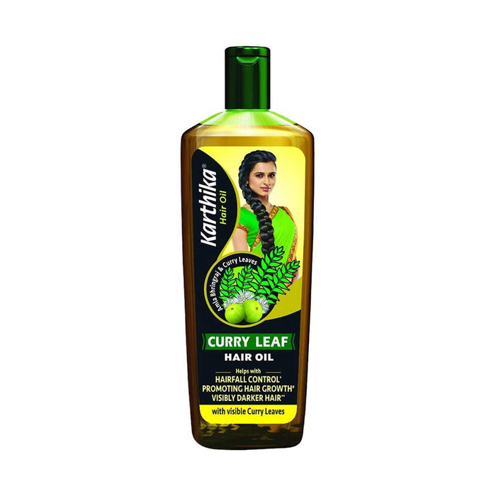 Karthika Curry Leaf Hair Oil, Hair Fall Control, Promotes Hair Growth, with Goodness Of Amla and Bhringraj, 200ml; Free- Black Sheild Shampoo 80ml
