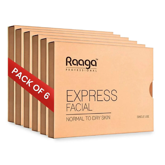 Raaga Professional Express Facial Kit | Formulated for Normal to Dry Skin | 35g (Pack of 6)