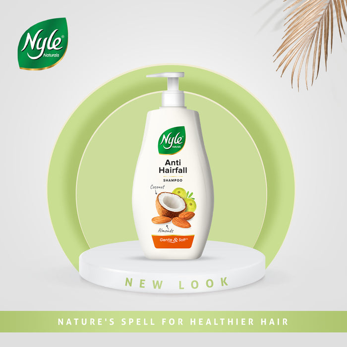 Nyle Naturals Anti-Hairfall Shampoo | For Hairfall Control | With Coconut Milk, Badam and Amla |Gentle & Soft Shampoo For Men & Women |1L