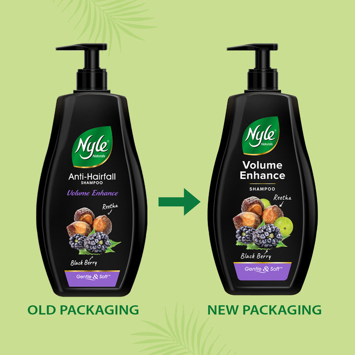 Nyle Naturals Volume Enhance Shampoo |For Voluminous Hair |With Reetha, Blackberry & Amla |Gentle & Soft Shampoo For Men & Women, 800ml