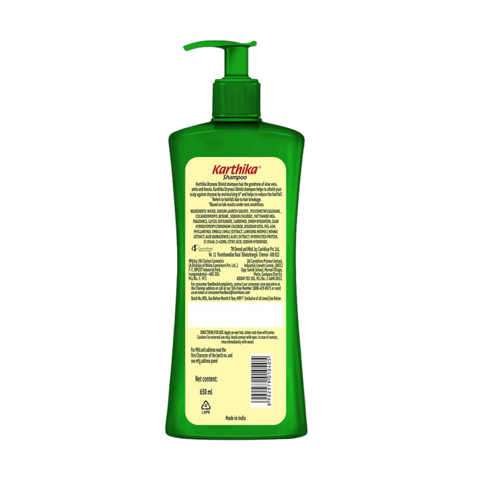 Karthika Dryness Shield Shampoo with Amla, Henna, and Aloe Vera | 650 ml